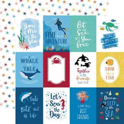 Echo Park Sea Life Designpapier - 3 x 4 Journaling Cards